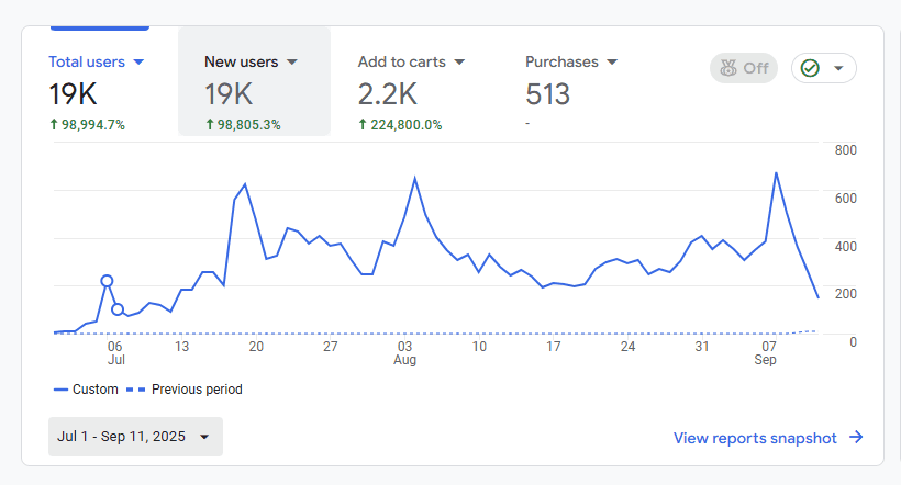Analytics screenshot